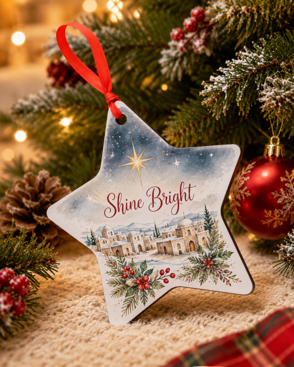 Star Wood Ornament